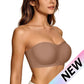 💞 Damen-Trägerloser Push-up-Bandeau-BH, rutschfest, kabellos, stützend, gepolstert, nahtlos, bequem, aus Jelly-Material