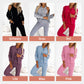 Dreiteiliges Set aus Baseballjacke und -hose für Damen