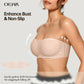 💞 Damen-Trägerloser Push-up-Bandeau-BH, rutschfest, kabellos, stützend, gepolstert, nahtlos, bequem, aus Jelly-Material