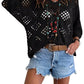 ⏰ Nur heute: 50 % Rabatt! 🔥 Top im Angebot: Damen-Top im Boho-Stil mit beigen Häkeldetails und V-Ausschnitt