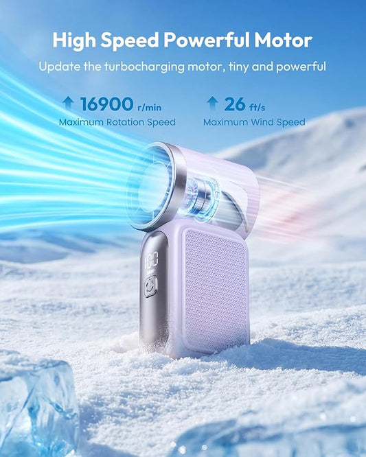 Mini-Handventilator mit LED-Anzeige –👍5-stufiger Turbo-Ventilator im Taschenformat.