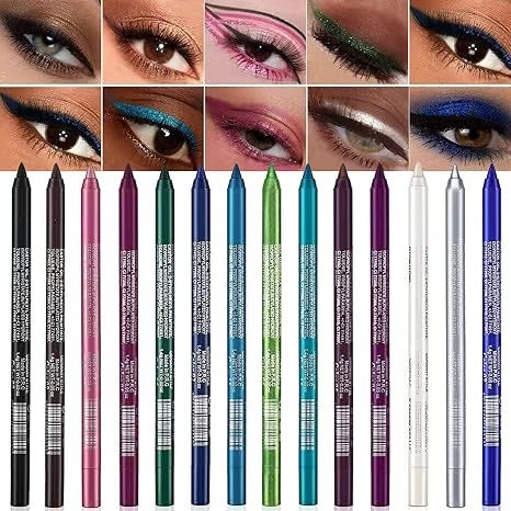 14er-Set Wasserfeste Farbige Gel-Liner – Metallic & Glänzendes Finish, Verwischfest & Perfekt Für Kreative Looks ✨