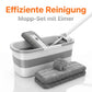 Großes Chenille-Wischmopp-Set (50 cm), 360° drehbar, für Nass- und Trockennutzung geeignet, inklusive mehrerer Ersatz-Wischmoppbezüge und faltbarem Eimer