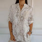 🌞Frühlingserwachen: 50% Rabatt!🌸Boho-Eleganz: Florale Tunika-Bluse mit funkelnden Pailletten & Krempelärmeln