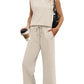 🌺2026 Neu eingetroffen - 50% OFF🌺Damen Casual Cap Ärmel Top Weite Hosen Set
