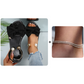 Elegante Sandalen mit Knöchelriemen und Perlen.
