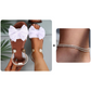 Elegante Sandalen mit Knöchelriemen und Perlen.