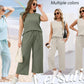 🌺2026 Neu eingetroffen - 50% OFF🌺Damen Casual Cap Ärmel Top Weite Hosen Set