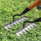 🌿 JETZT 50 % RABATT! 🧤 5/6/7/8 Unkrautrechen mit Gartenzähnen aus Karbonstahl – Langlebig, Ergonomischer Griff & Effizientes Jäten 🌱