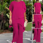 🌞Frühlingserwachen: 50% Rabatt!👗 Damen-Chiffon-Zweiteiler – Asymmetrisches Doppellagiges Top & Weite Hose – Atmungsaktiv & Elegant für Frühling & Urlaub