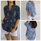 🌞Frühlingserwachen: 50% Rabatt!🌸Boho-Eleganz: Florale Tunika-Bluse mit funkelnden Pailletten & Krempelärmeln