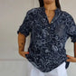 🌞Frühlingserwachen: 50% Rabatt!🌸Boho-Eleganz: Florale Tunika-Bluse mit funkelnden Pailletten & Krempelärmeln