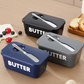 🍞🥄 Große Butterdose | Kunststoff mit Deckel und integriertem Messer