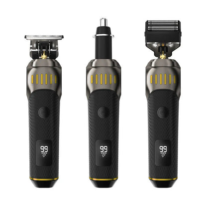 ⏳Nur für begrenzte Zeit: 50% Rabatt! 🏆Luxuriöses 3-in-1 professionelles Herren-Pflegeset – T-Klingen-Trimmer, Folienrasierer & Nasentrimmer – mit LED-Display und USB-Aufladung