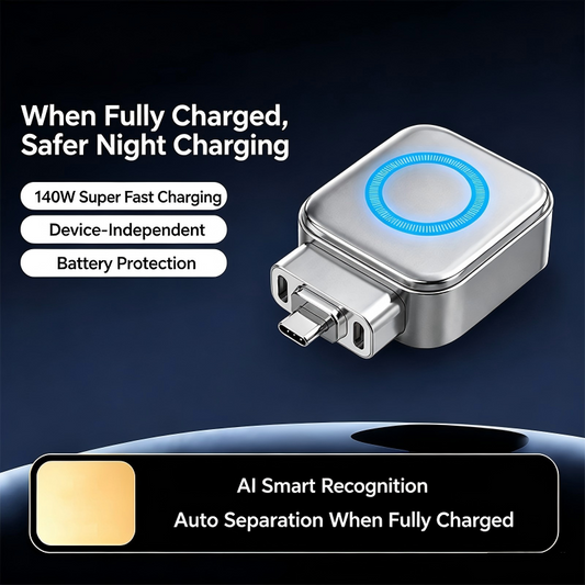 🔥50% Rabatt❄️🛡️140W Schnellladeadapter USB‑C mit KI-automatischer Abschaltung, Intelligenter Akkuschutz & Lichtring-Anzeige, Universal Kompatibel für Laptop Smartphone Tablet